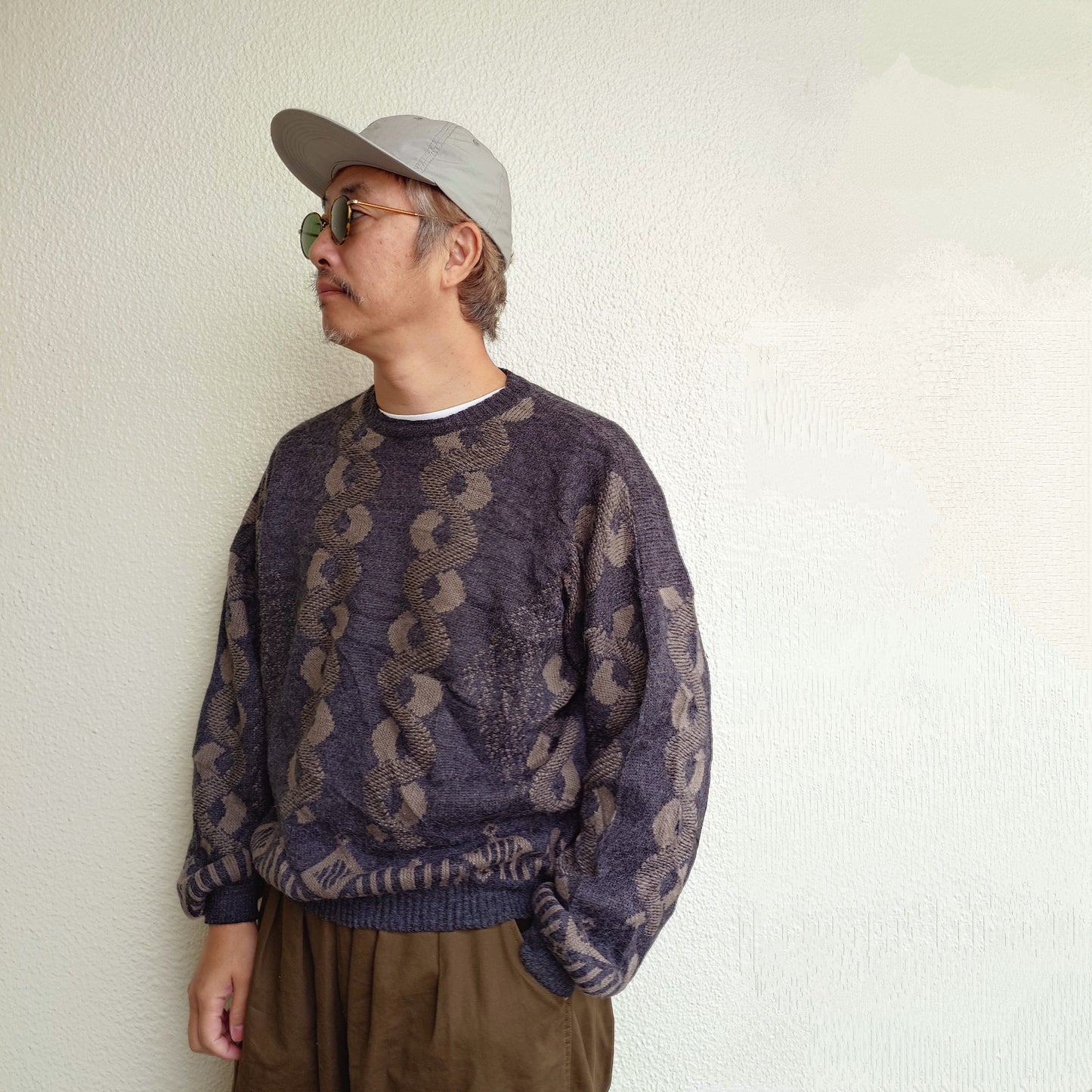 Used pattern Knit 古着ユーズド 柄物ニット セーター XL