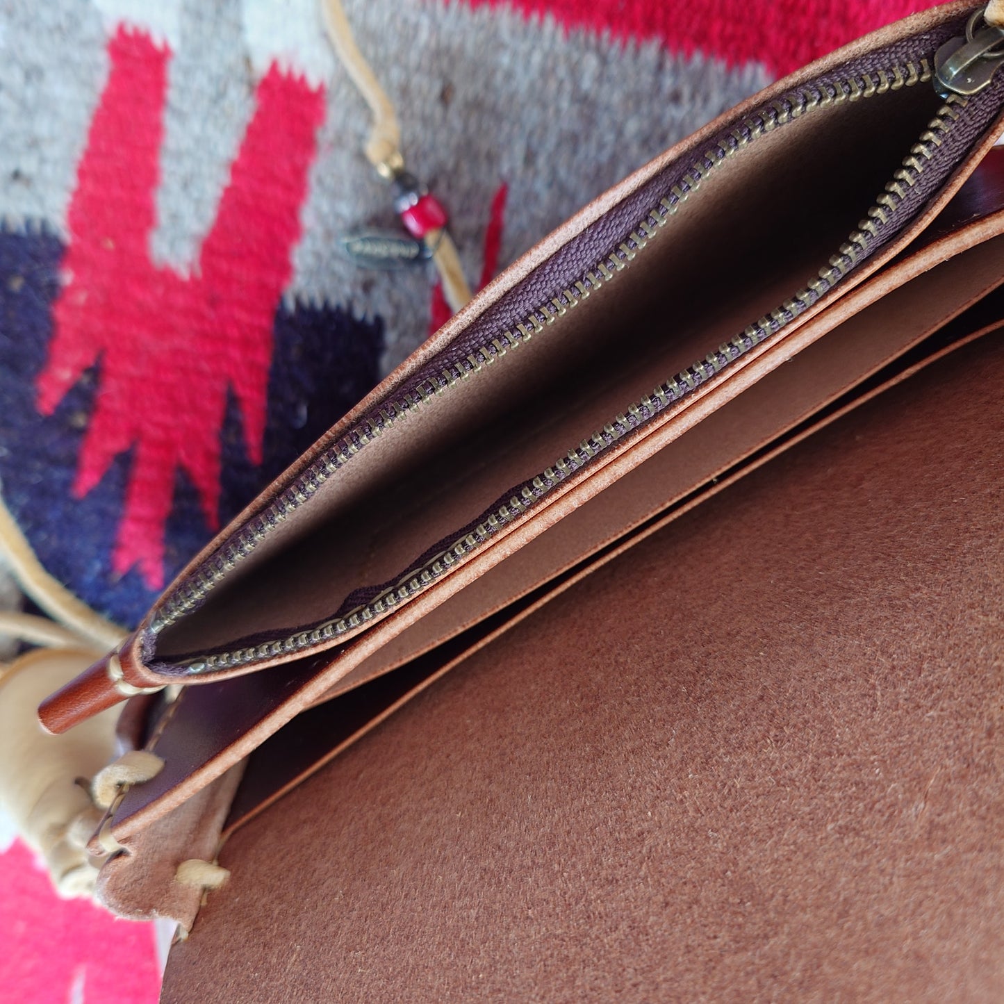 OWLSONG Leather shoulder concho wallet BLACK