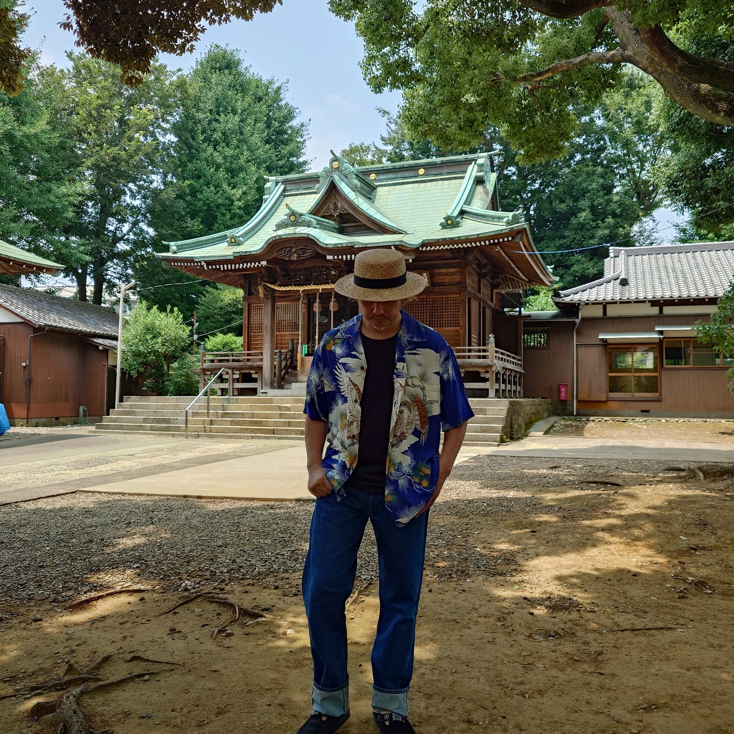 90s PINEAPPLE JUICE rayon aloha 和柄 L