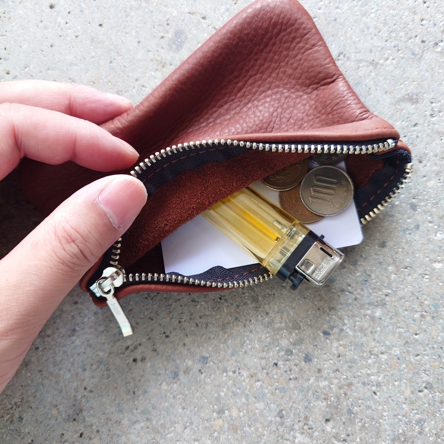 MOONSHINE LEATHER USA porch coin wallet 本革ポーチ 小銭入れ LARGE