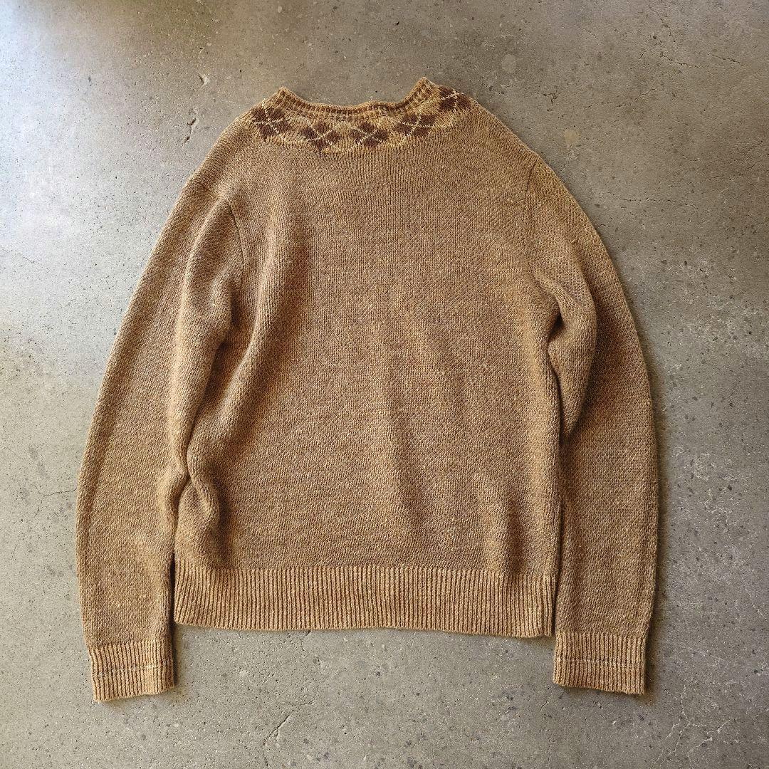 POLORALPH LAUREN V neck knit linnen&silk used