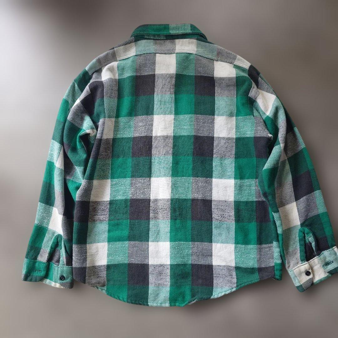70s Mr. Leggs block check flannel shirts L