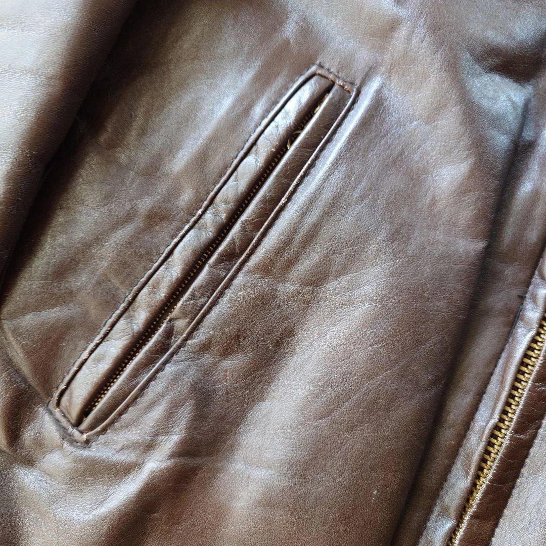 60s single riders leather jacket M~L