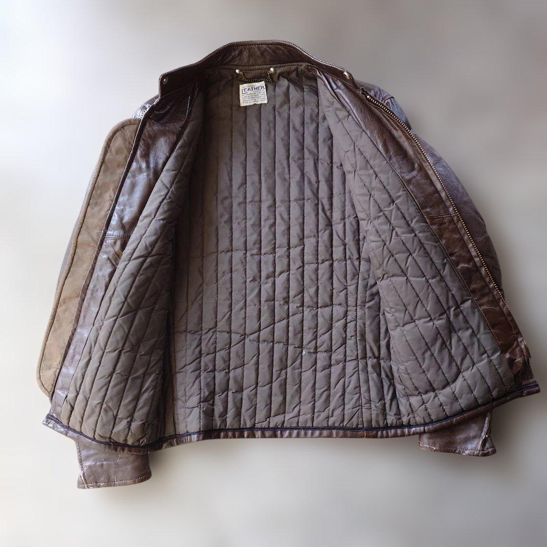 60s single riders leather jacket M~L