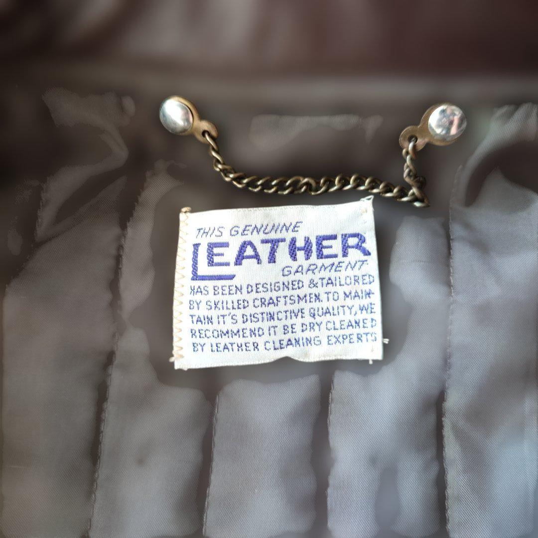 60s single riders leather jacket M~L