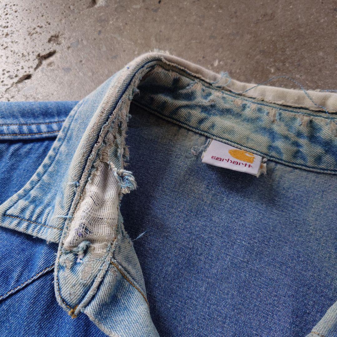 CARHARTT damage denim western shirts XL