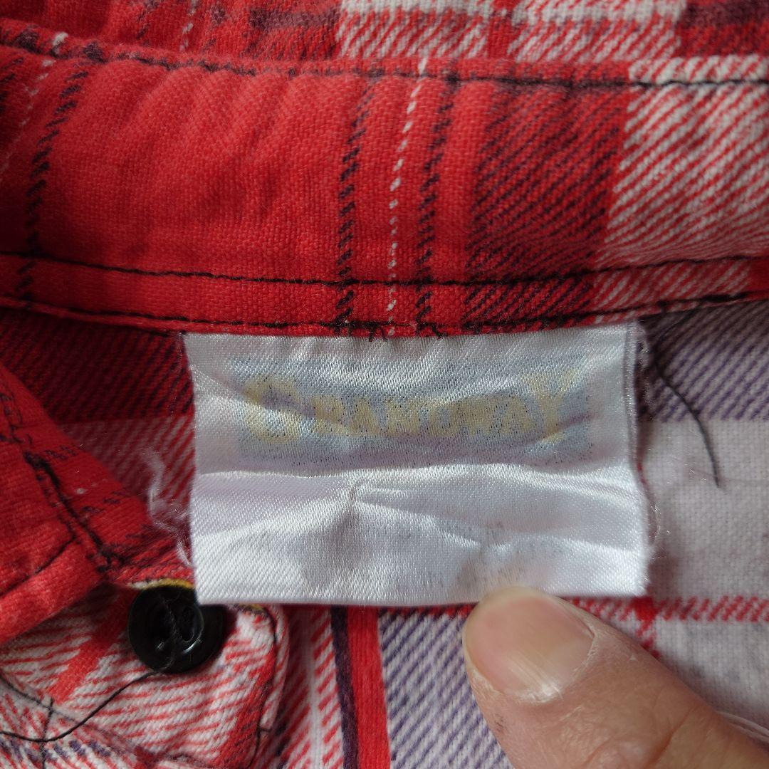 old print flannel shirts M