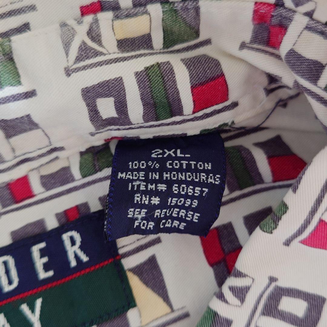 TRADER BAY FLAG PRINT SHIRTS XXLフラッグプリント 総柄 半袖シャツ XXL