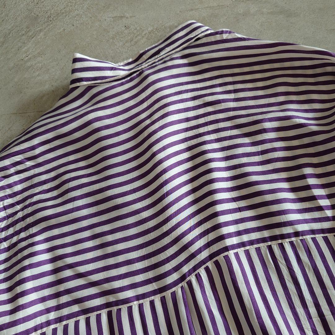 GOOUCH deadstock silk 100 stripe shirtsグーチ デッドストック シルクシャツ ストライプシャツ