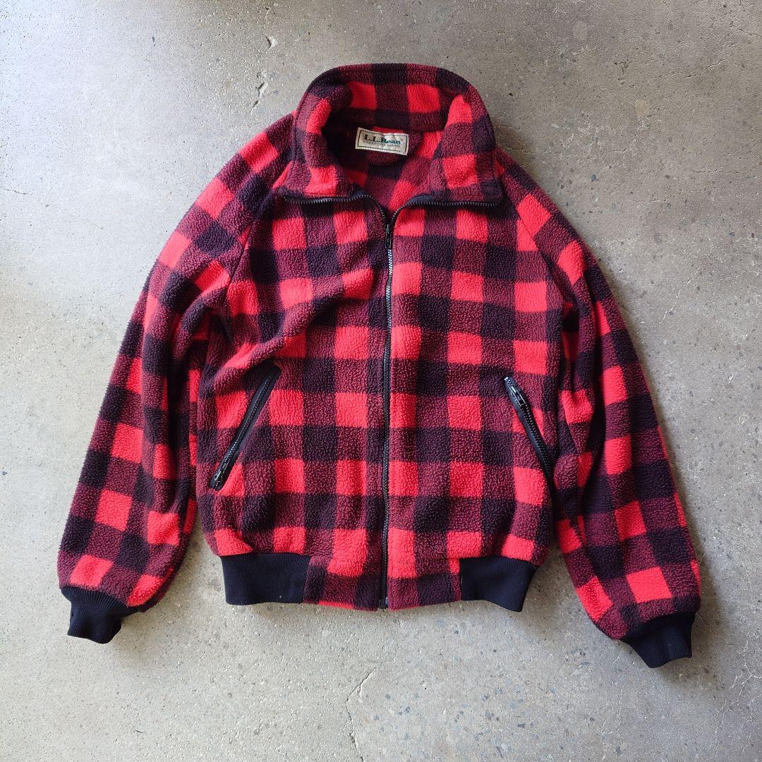 LLBean buffalo check fleece jacket エルエルビーン 80年代バッファローチエック フリースジャケット