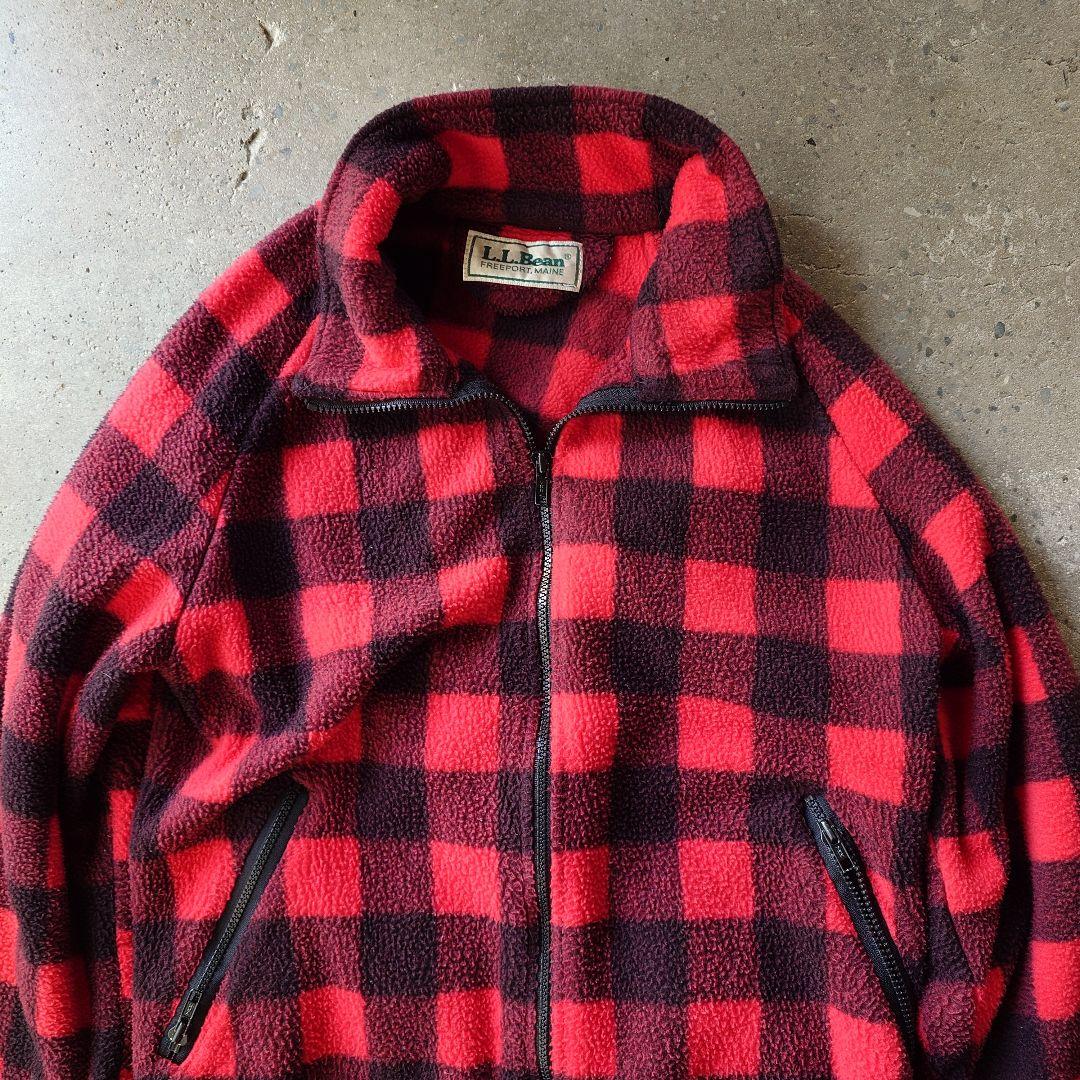 LLBean buffalo check fleece jacket エルエルビーン 80年代バッファローチエック フリースジャケット