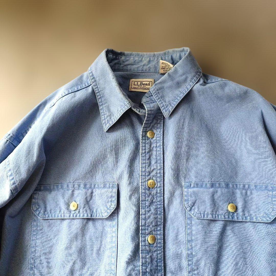 LLBEAN cotton work shirts L