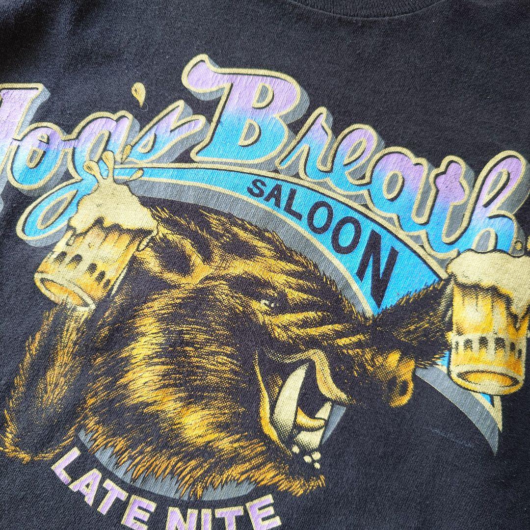 Used print tee beer single 90s L