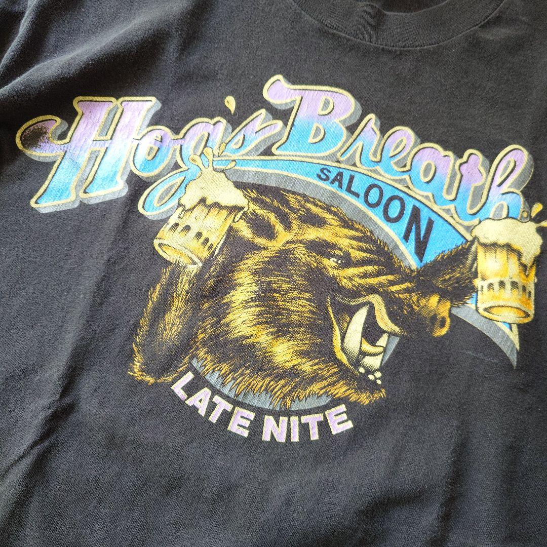 Used print tee beer single 90s L