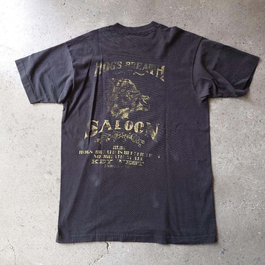 Used print tee beer single 90s L