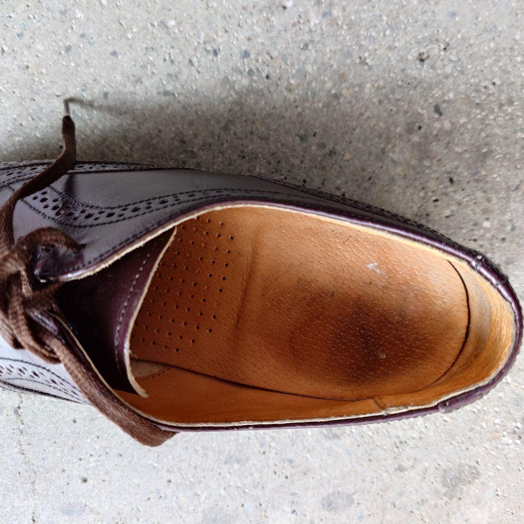 80s old wingtip leather shoes 7inch チェコ製