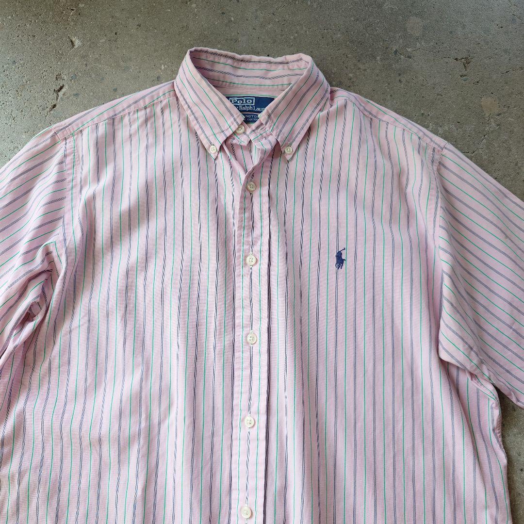 POLO RALPHLAUREN ss stripe shirts M