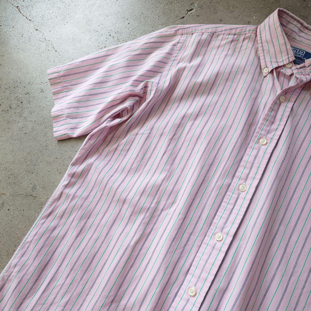 POLO RALPHLAUREN ss stripe shirts M