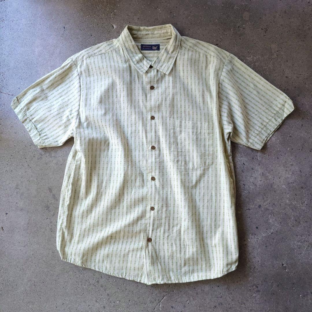 ARROW ss stripe shirts L