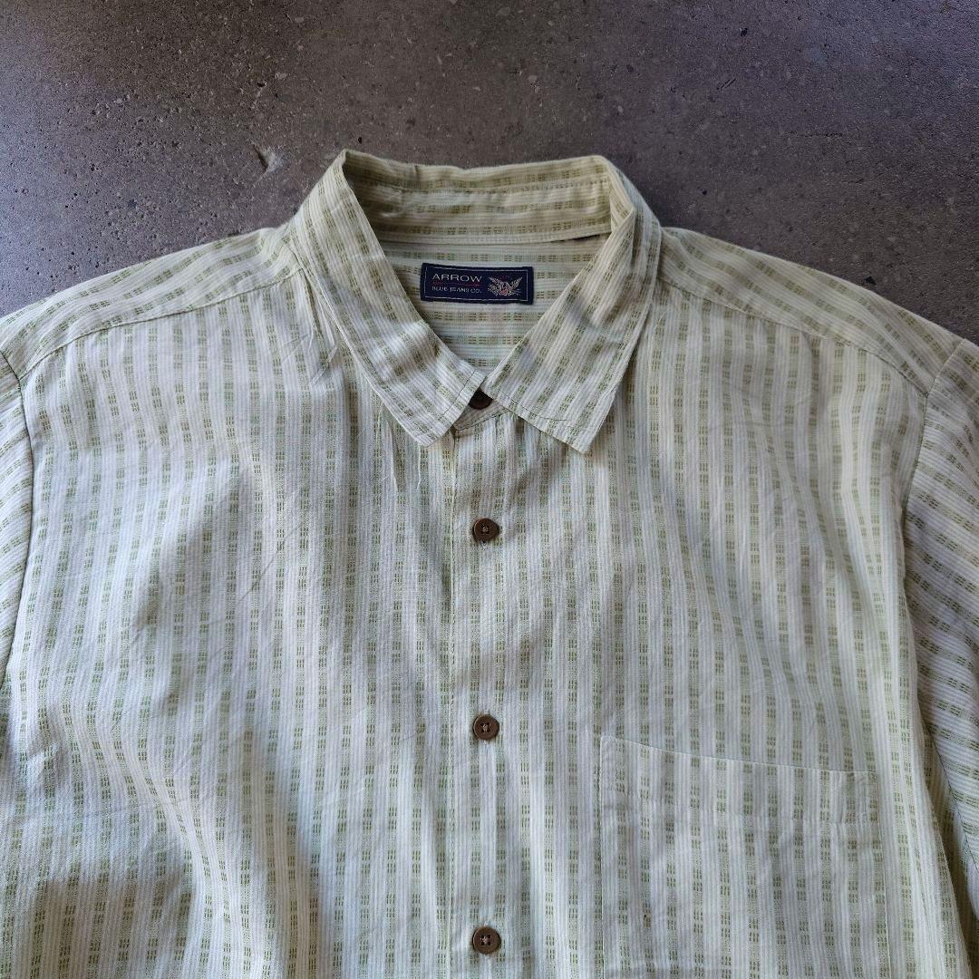 ARROW ss stripe shirts L