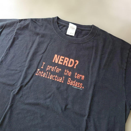 90s fruis of the loom NERD message tee L