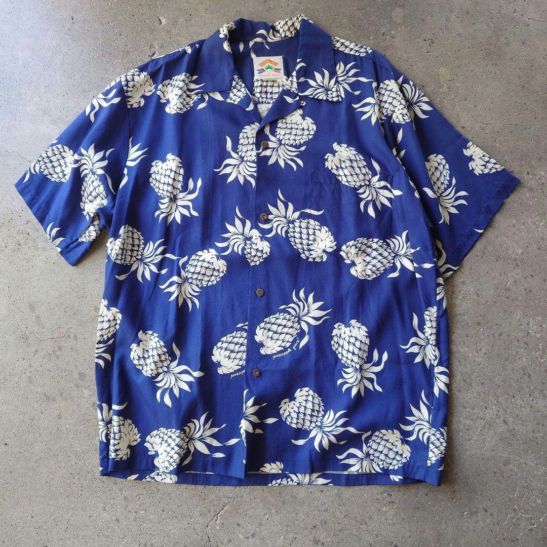 PINEAPPLE JUICE Hawaiian アロハシャツ M Schott」×「Pineapple Juice