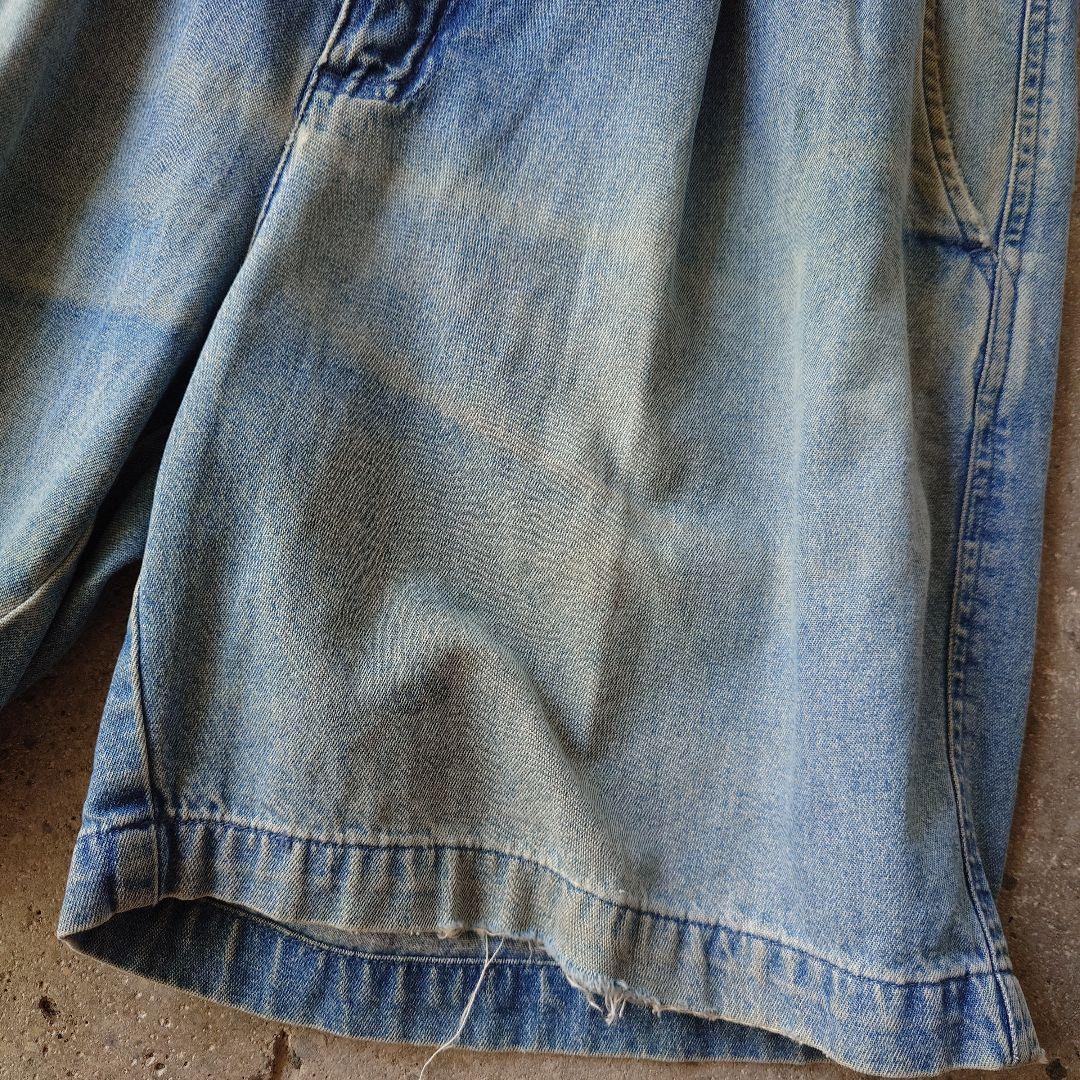 Used faded denim shorts