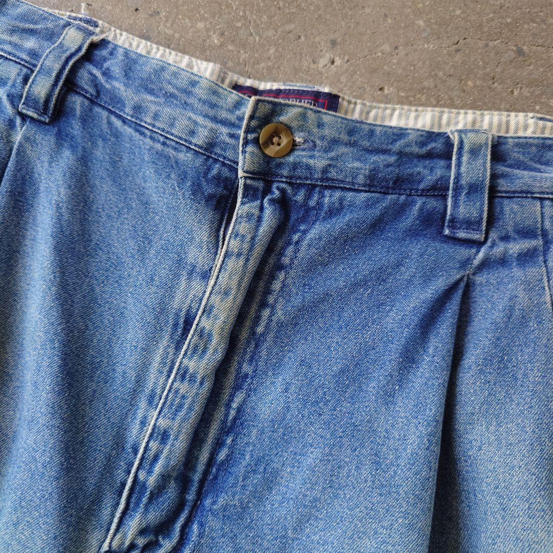 Used faded denim shorts