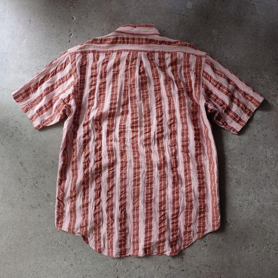 CHAPS seersucker stripe shirts L
