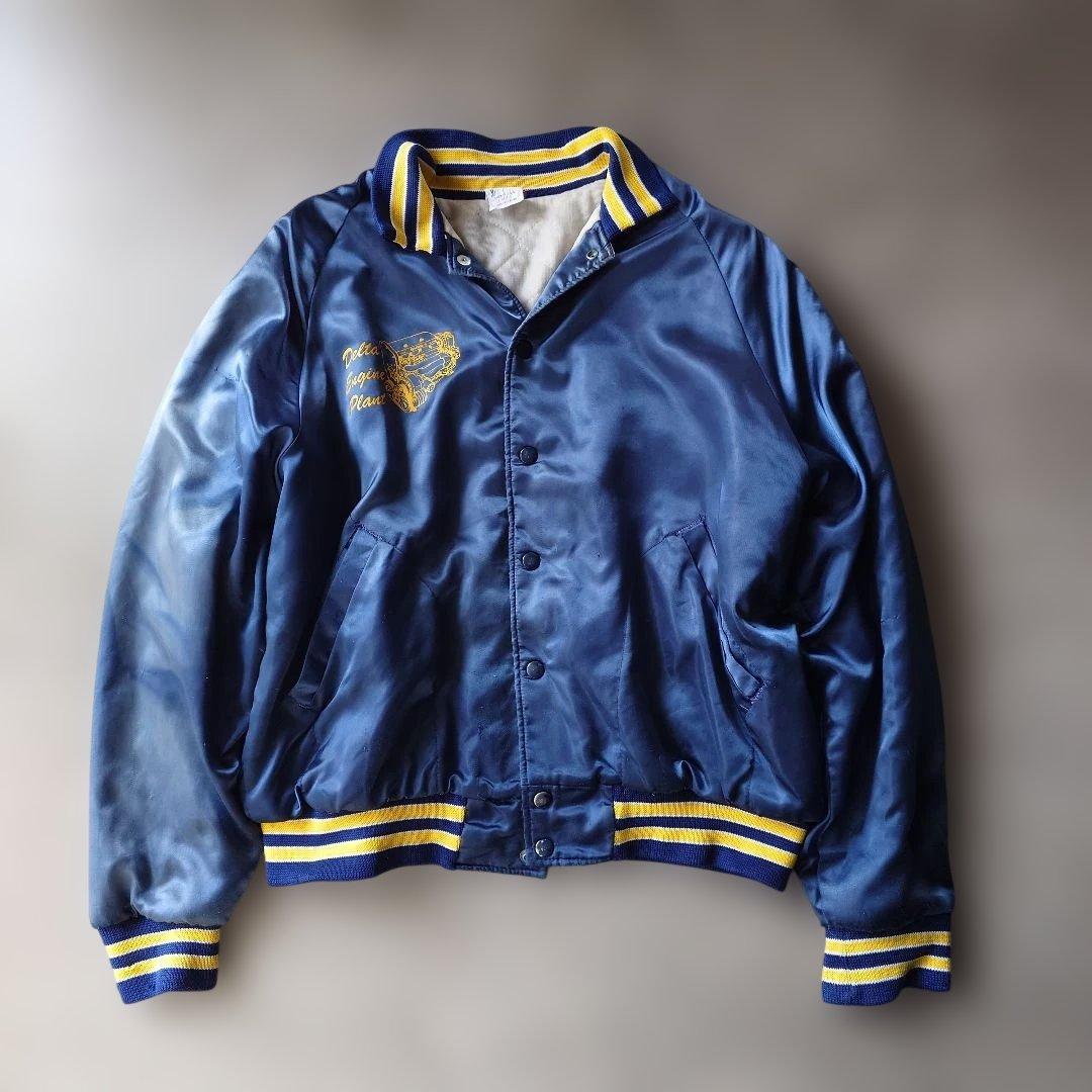 90s motercycle satin jacket USA L