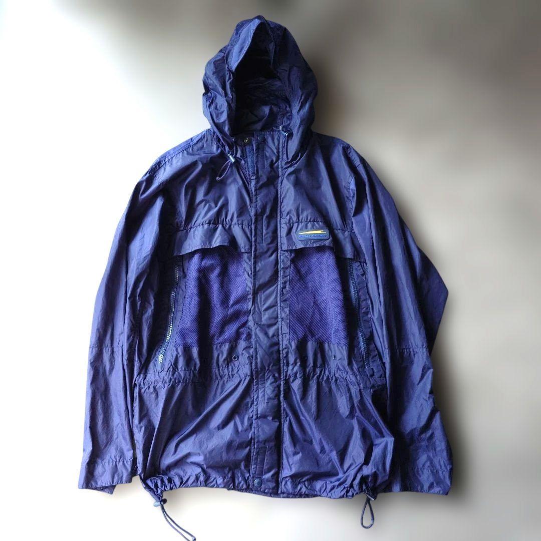 \"90s polo sport\" warmup jacket L 青 バングラ製 90s polo sport