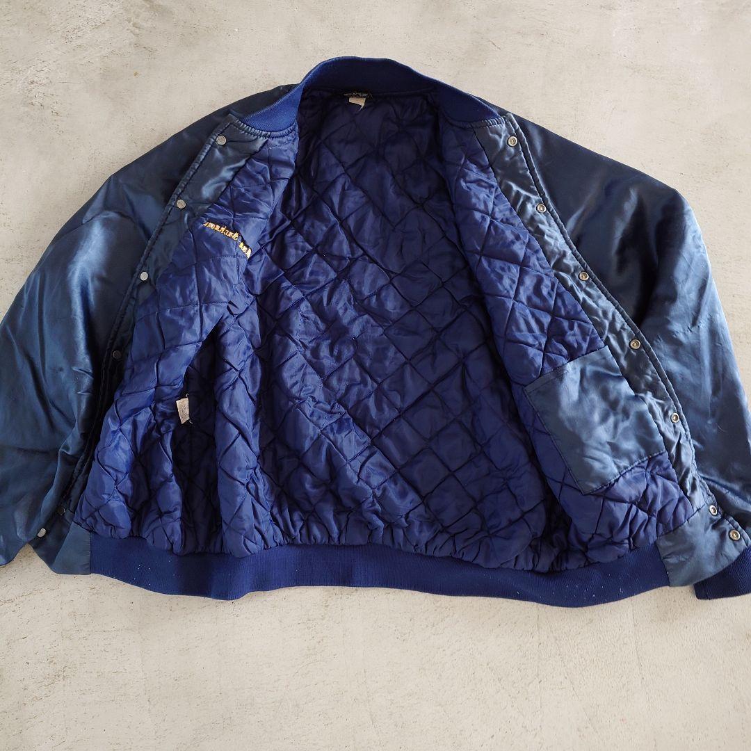 Used satin jacket Made in USA old English logo 古着 サテンブルゾン アメリカ製 コーチジャケット XL