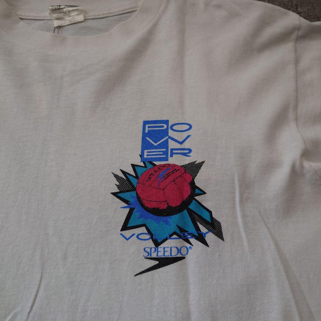 Old SPEEDO balleyball tee L Made in USA