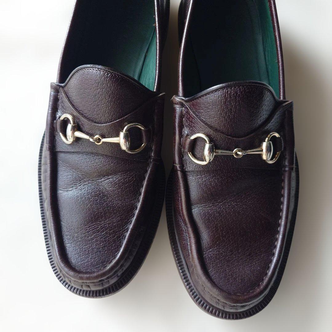 GUCCI horse bit loffer brown 71/2 inch 25.5cm-26.5.cm