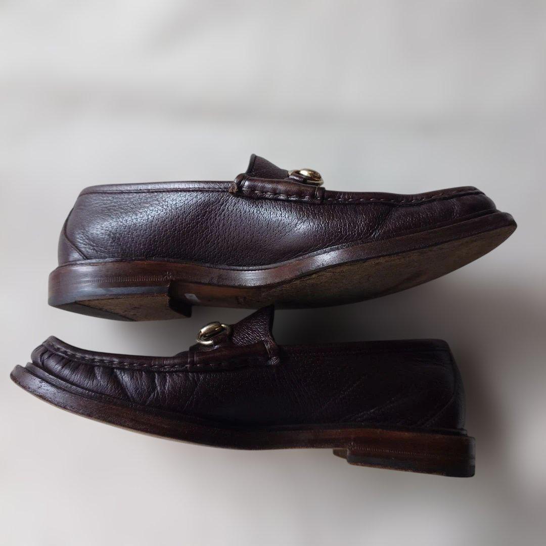 GUCCI horse bit loffer brown 71/2 inch 25.5cm-26.5.cm