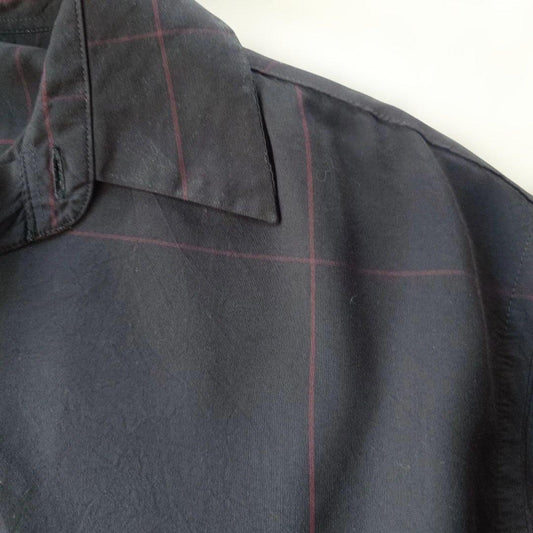 PERRYELLIS modal rayon big check shirts M