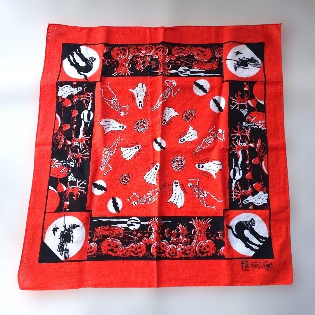 vintage 80s bandana HALLOWEEN USA