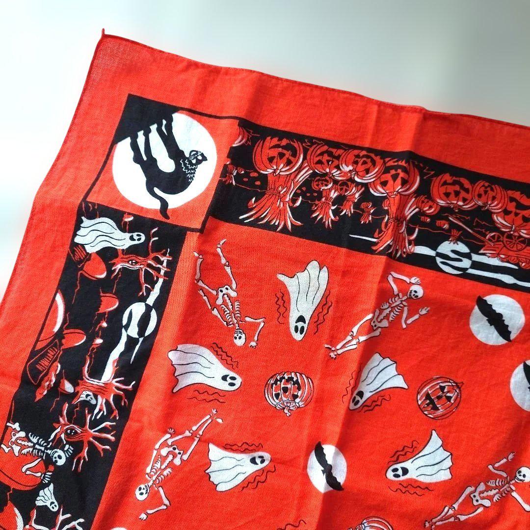 vintage 80s bandana HALLOWEEN USA