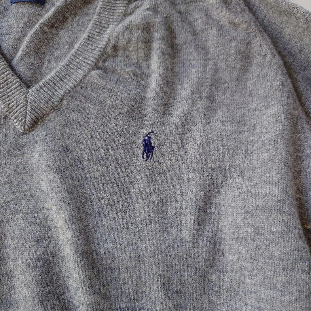 90s poloralphlauren lambs wool V neck knit L