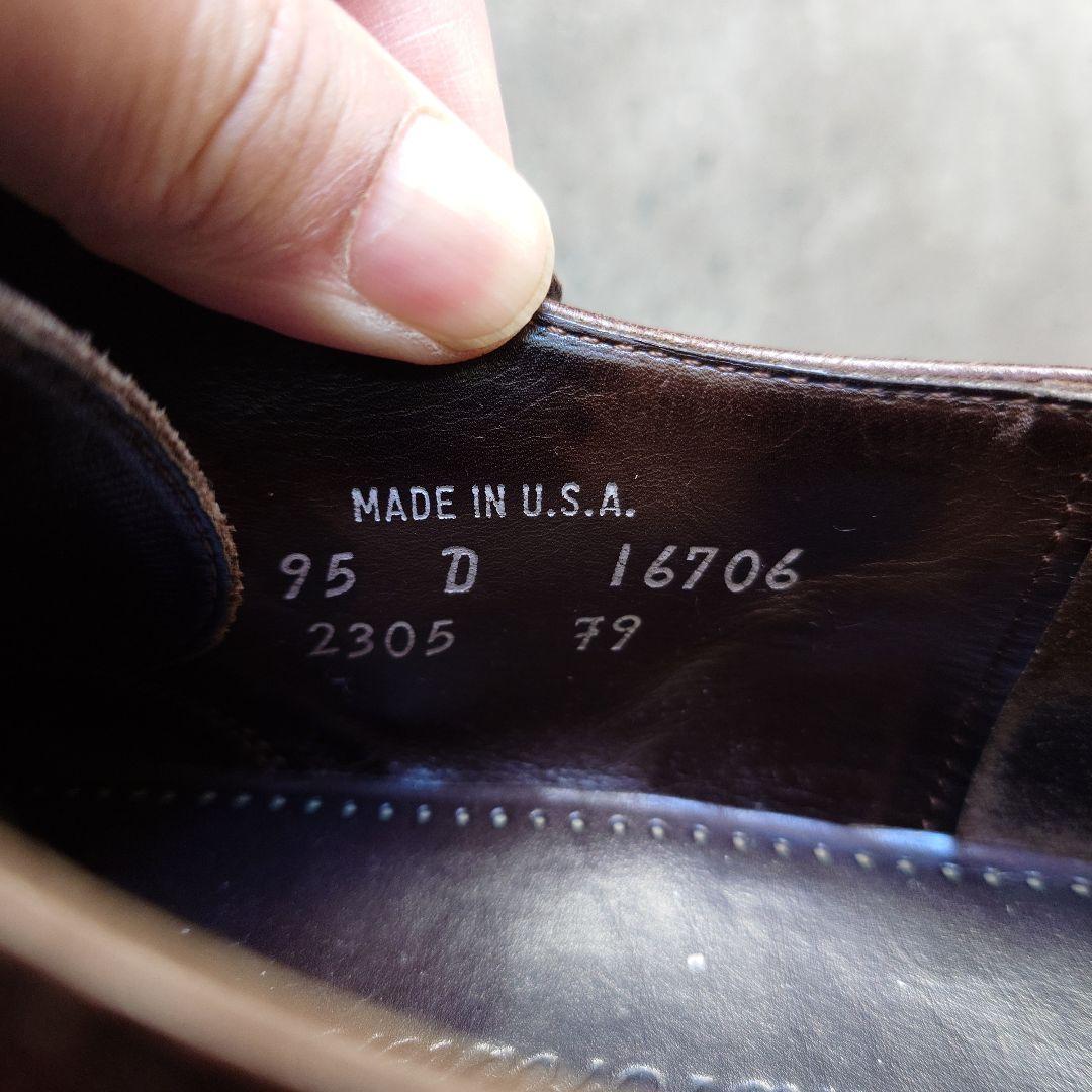 BrooksBrothers by ALDEN plan toe leather shoes made in USA 9.5inch