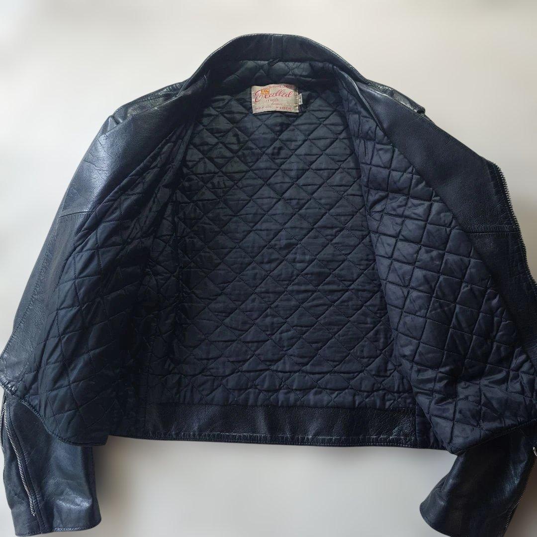 80s EXCELLED Leather double riders jacket sz 46 XL