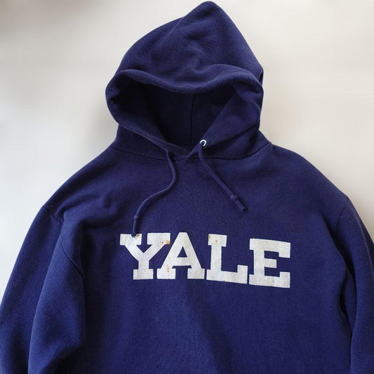 70s sportswear YALE sweat parka sz L
