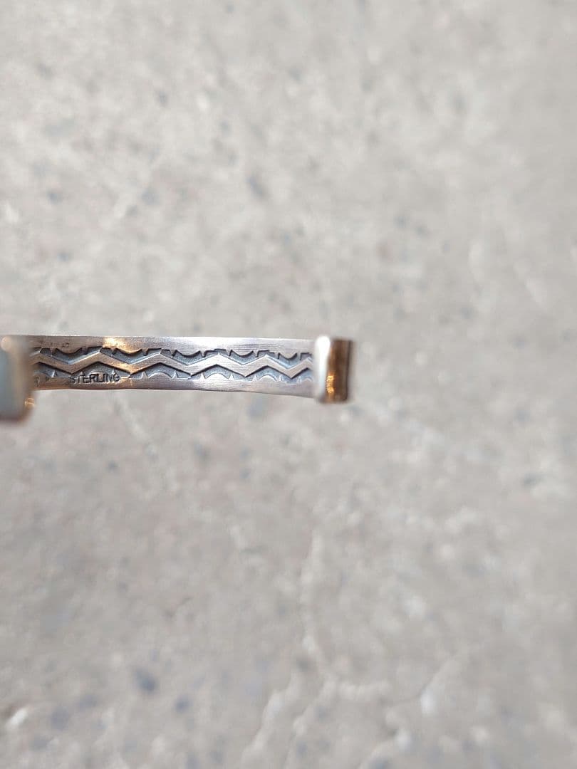 SUNSHINE REEVES inner stamp silver bangle 925 NAVAJO