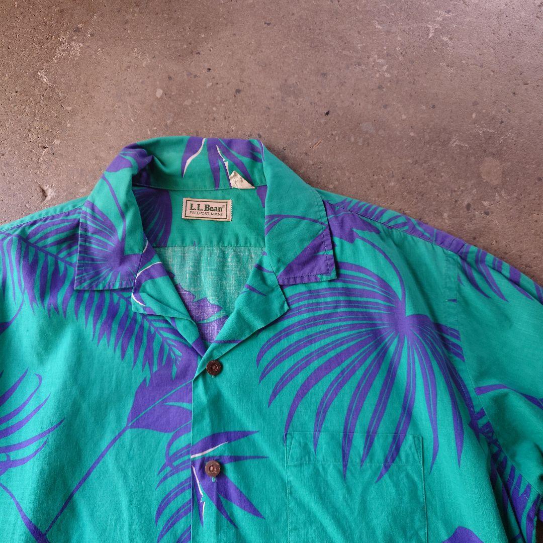 80s LLBEAN cotton ALOHA shirts L