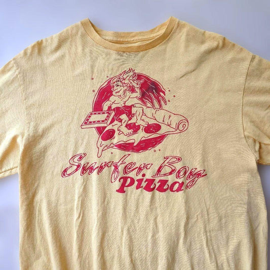 Stranger Things Surfer boy PIZZA Tee L