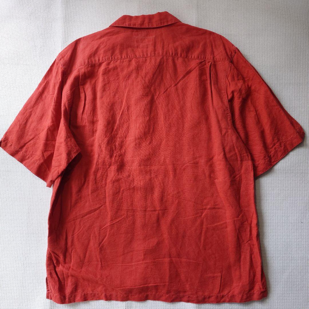 90s COLUMBIA cotton linen open collar shirts M