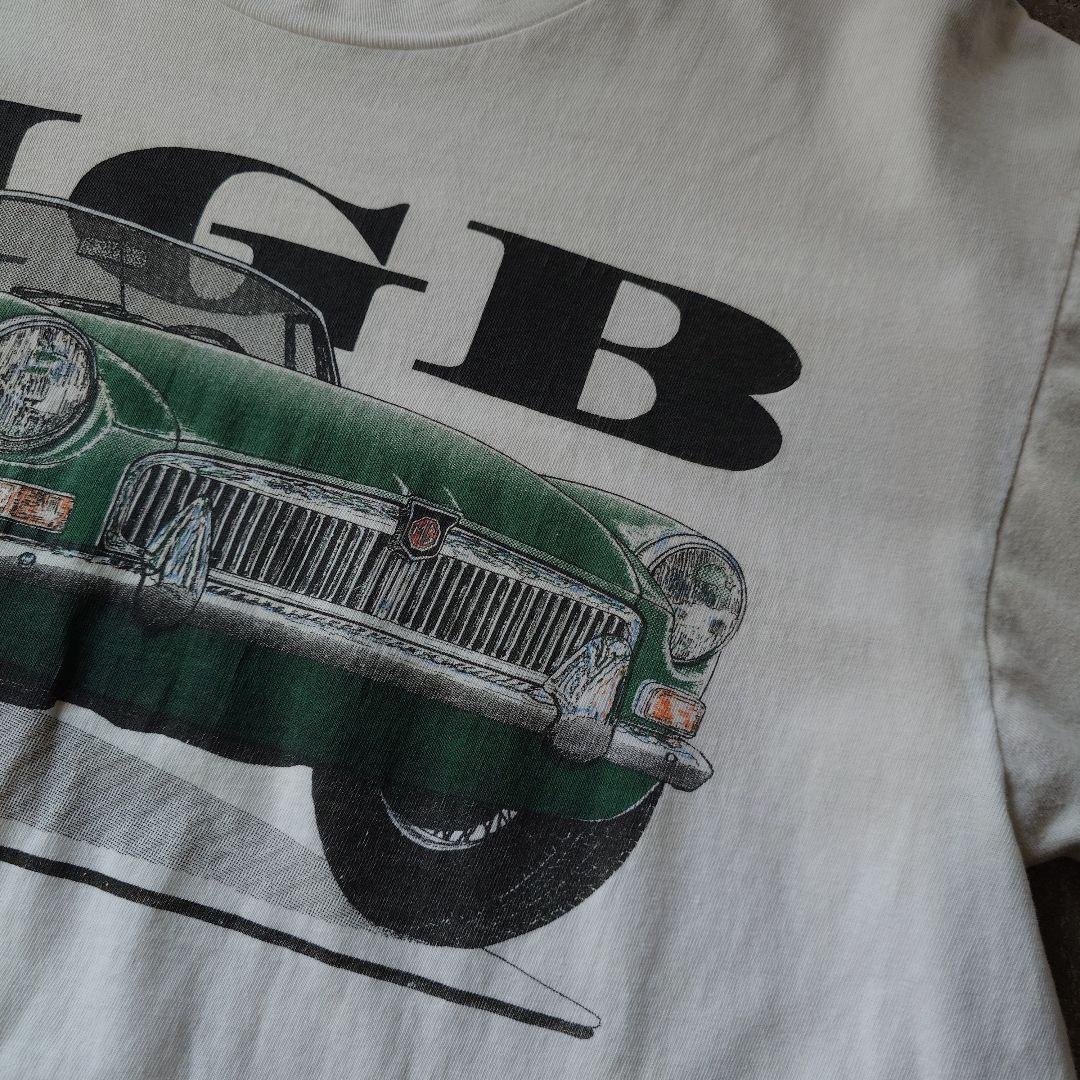 90s MGB car print tee L