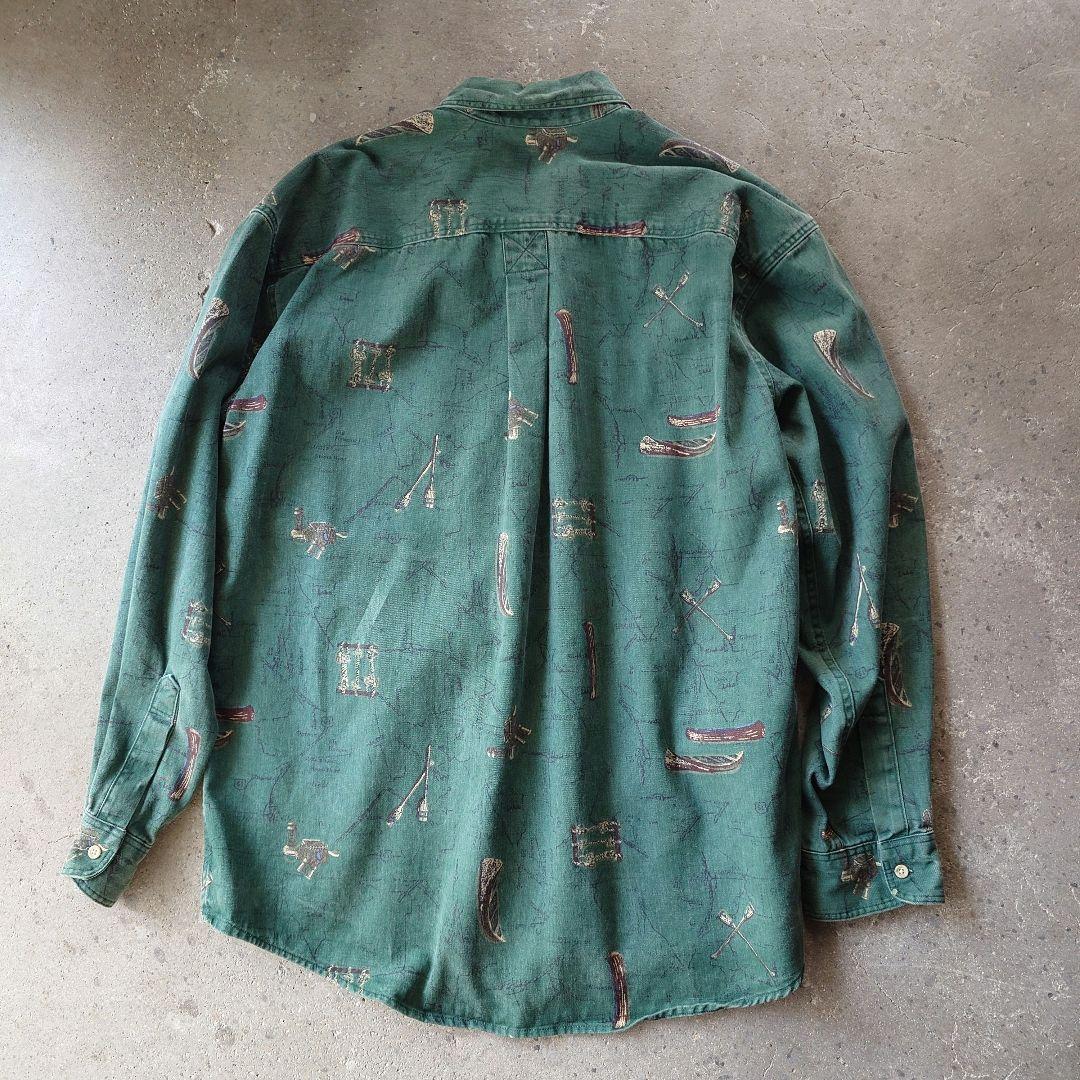 L.L.BEAN work workshirts Made in USA L エルエルビーン 柄物 ワークシャツ アメリカ製 L
