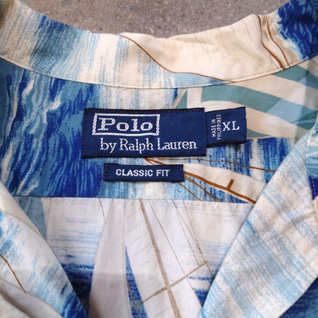 90s polo cotton ALOHA sailer print XL