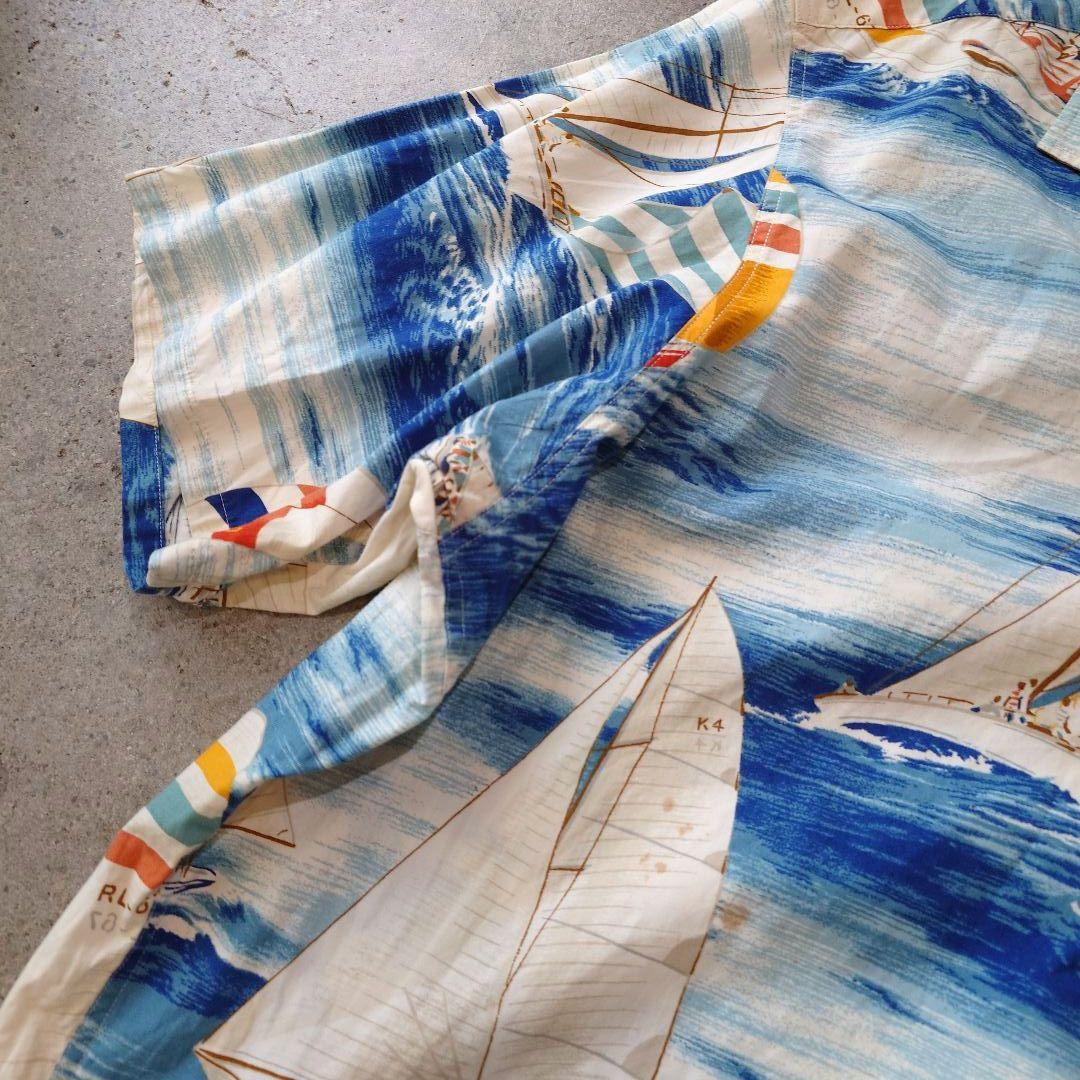 90s polo cotton ALOHA sailer print XL